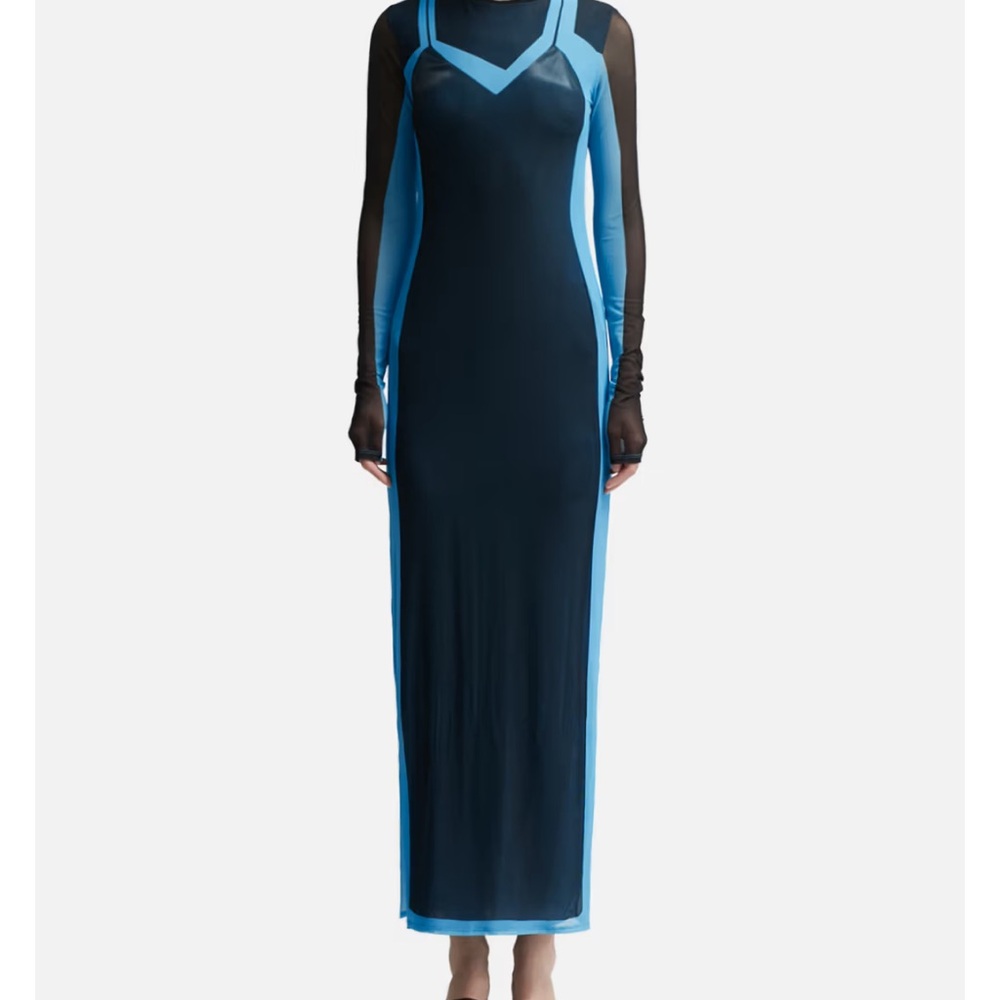 Loewe Blue and Black Maxi Dress